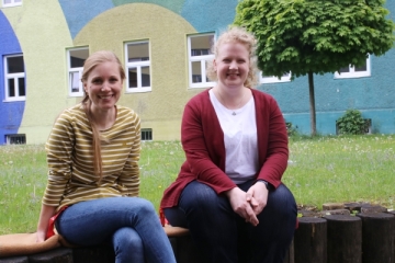 Mitarbeiterinnen im Salesianum München: Anna-Lena Koalick (v.l.) und Martina Edenhofer